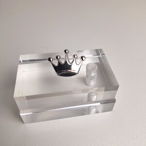 Small Silvertone Crown Lapel Pin Brooch Tie Tack